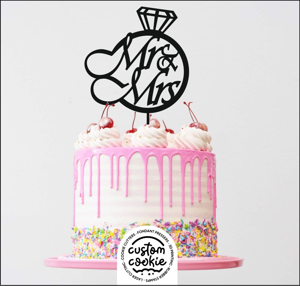 Cake Topper - Mr & Mrs Ring