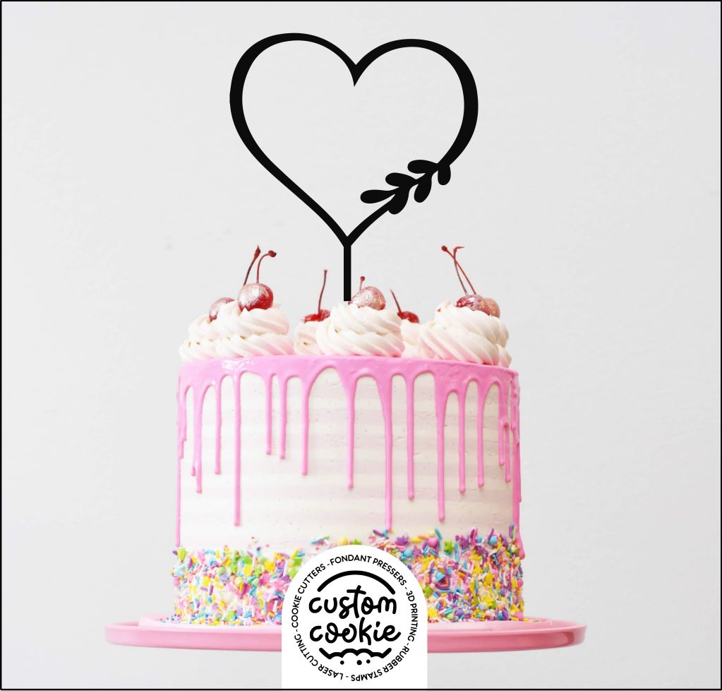 Customisable Cake Topper - Heart Wreath