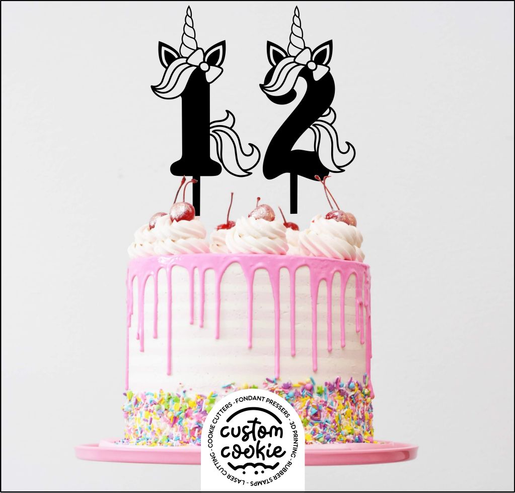 Cake Topper - Unicorn Numbers